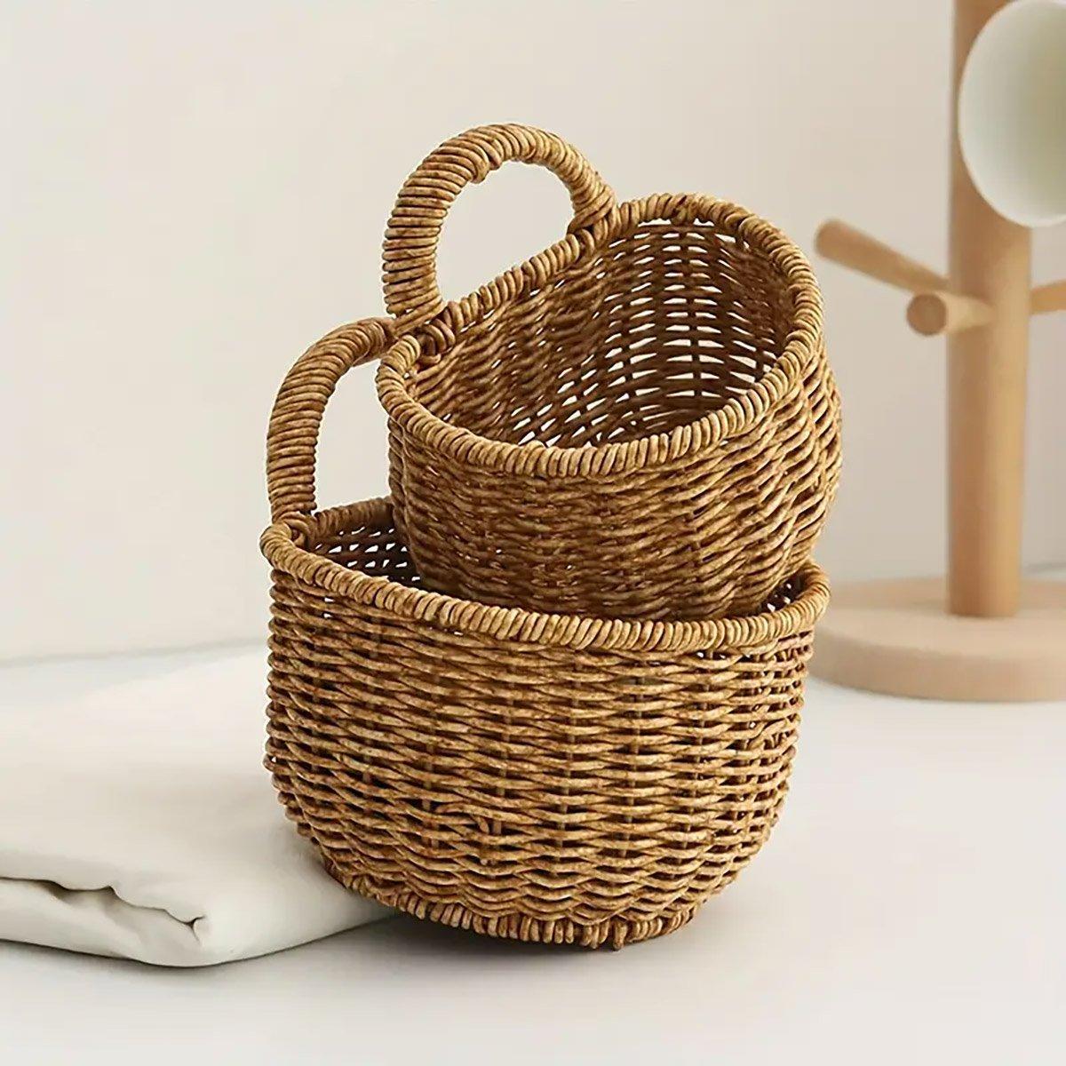 Imitation Rattan Storage Basket 1PC Large Size