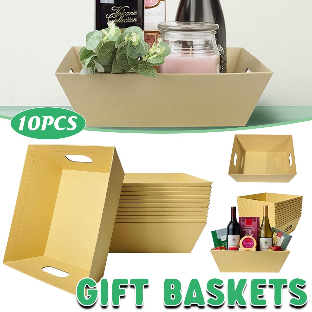 High-Quality Cardboard Elegant Paper Basket for Gift Packaging 10pcs