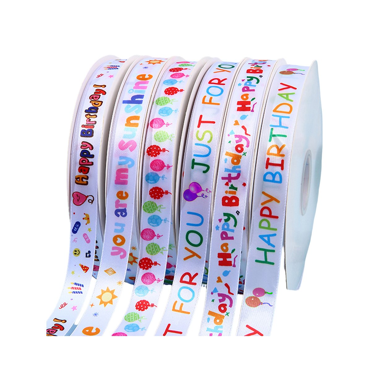 Polyester Happy Birthday Ribbon for Decorations 2CM*100Yard