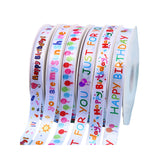 Polyester Happy Birthday Ribbon for Decorations 2CM*100Yard