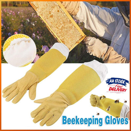 Beekeeping Gloves Goatskin With Vented Beekeeper Keeping Bee Long Sleeves