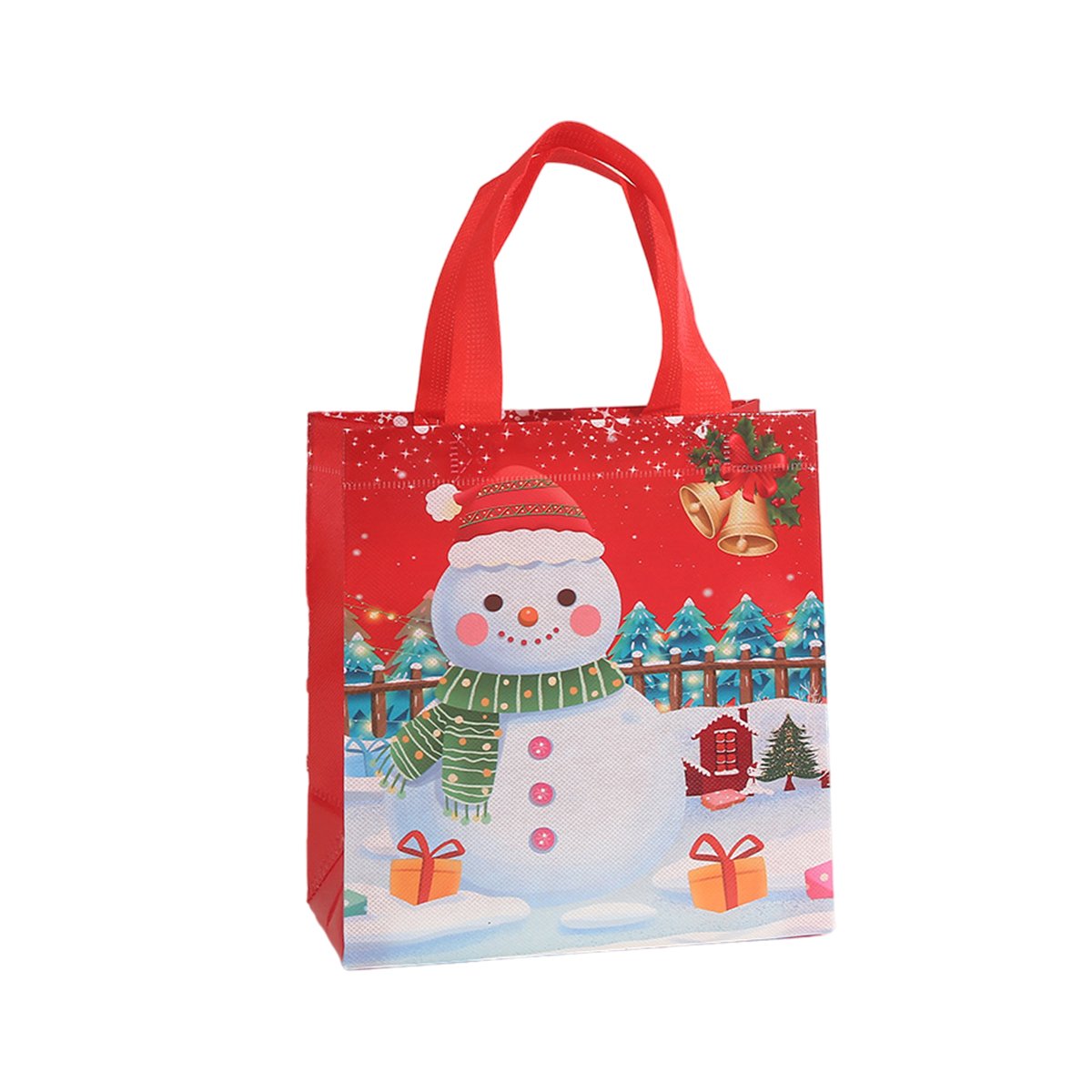 25pcs Christmas Non Woven Shopping Tote Bags Printed Colour Party Gift Bags