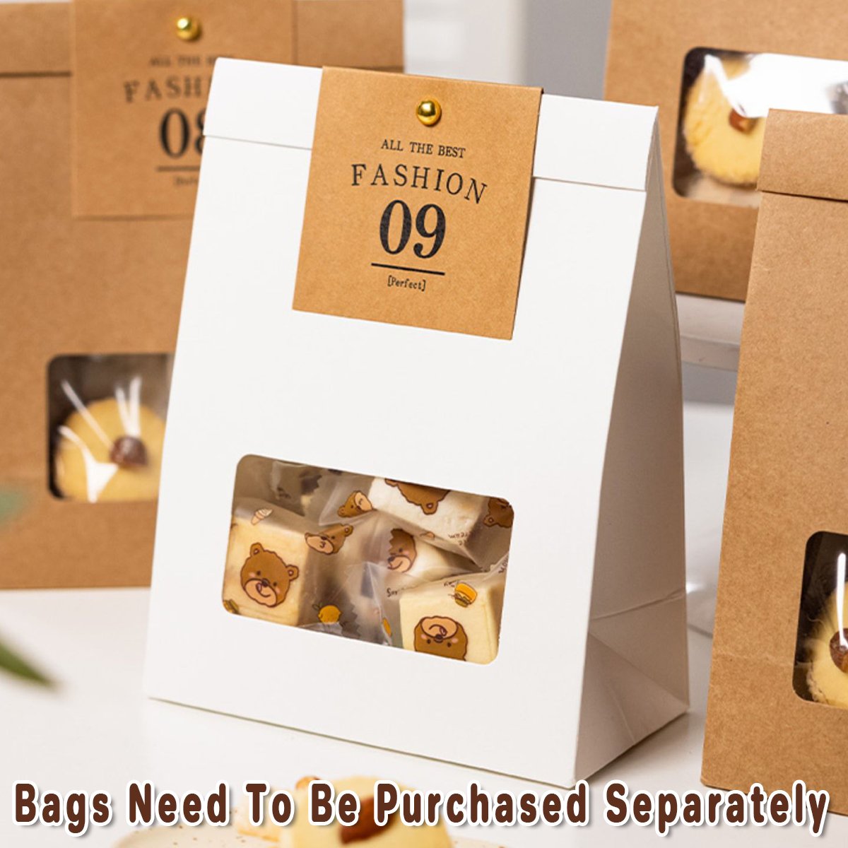 Kraft Cardboard Creative Packaging Bags 60PCS