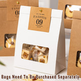 60PCS Nougat Biscuits Kraft Cardboard Creative Packaging Bags Snowflake Decor