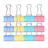 Durable Tempered Steel Colourful Binder Clips for Document Organization 12pcs