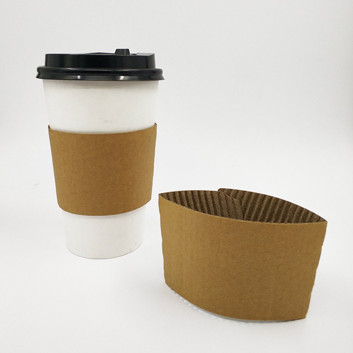 Disposable Kraft Paper Coffee Cup Sleeves 200PCS