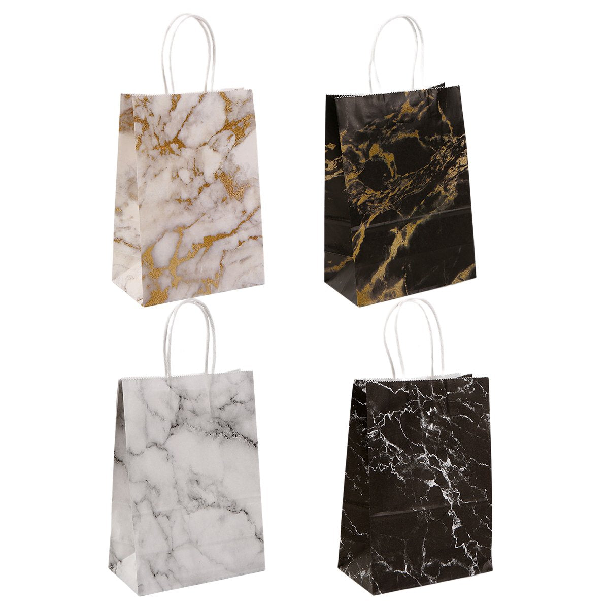 25PCS Marble Series Shopping Paper Bag Luxury Handbag Party Favor Gift Bags