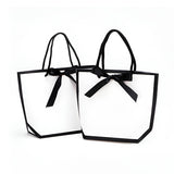 High-Quality Paper Gift Bags with Black Ribbon for Elegant Occasions 25 pcs