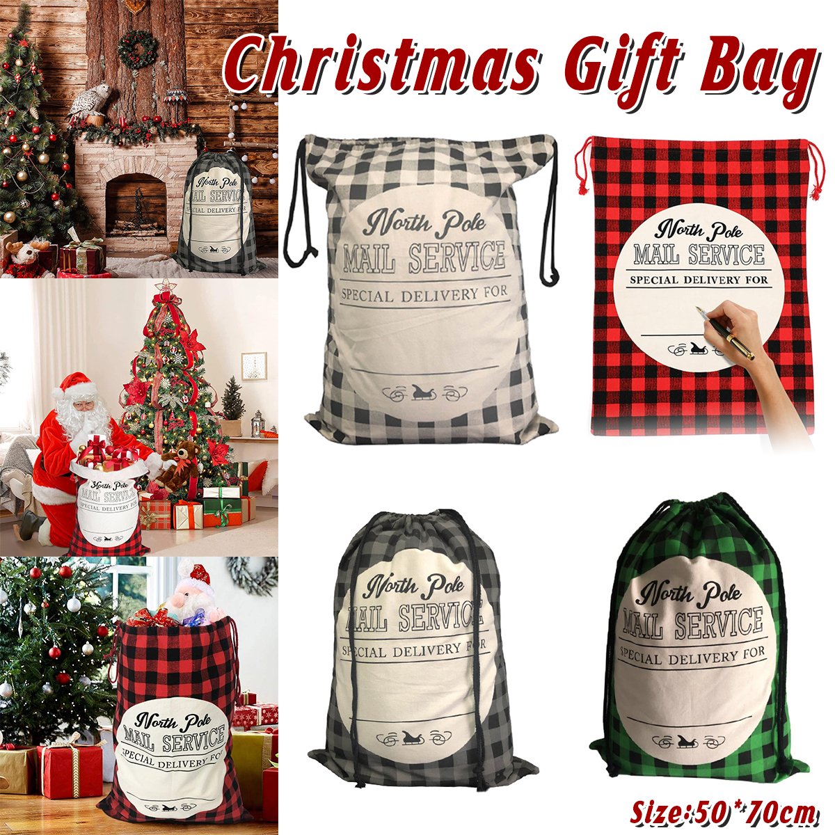 Add a rustic touch to your holiday celebrations with this charming Plaid Christmas Gift Bag. 