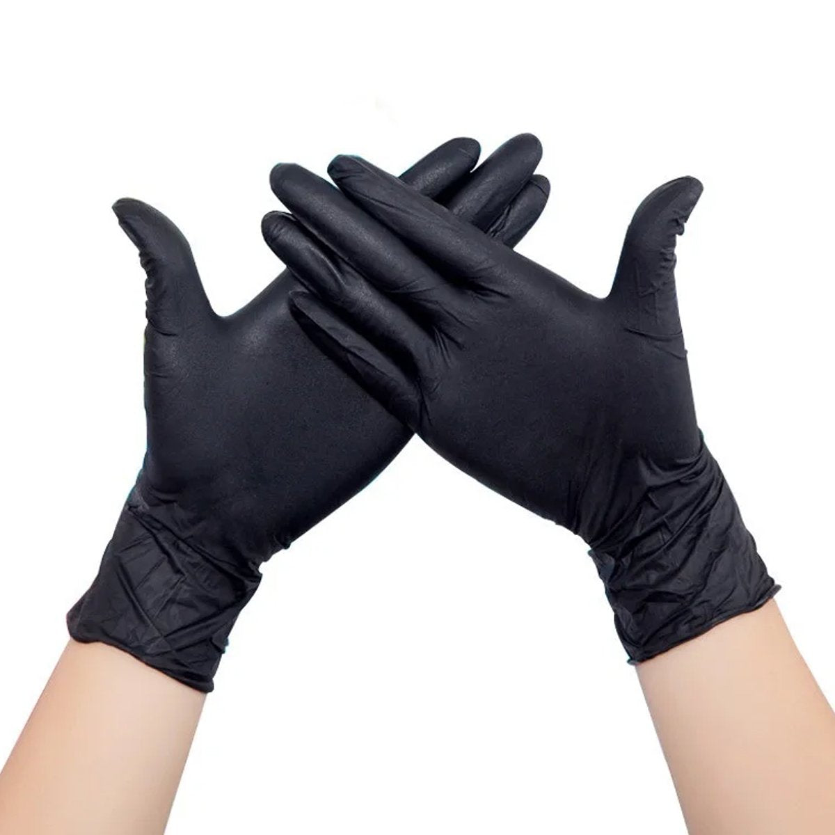 50Pairs Black Nitrile Gloves for Hairdresser Mechanic Chemical Safe Latex Free