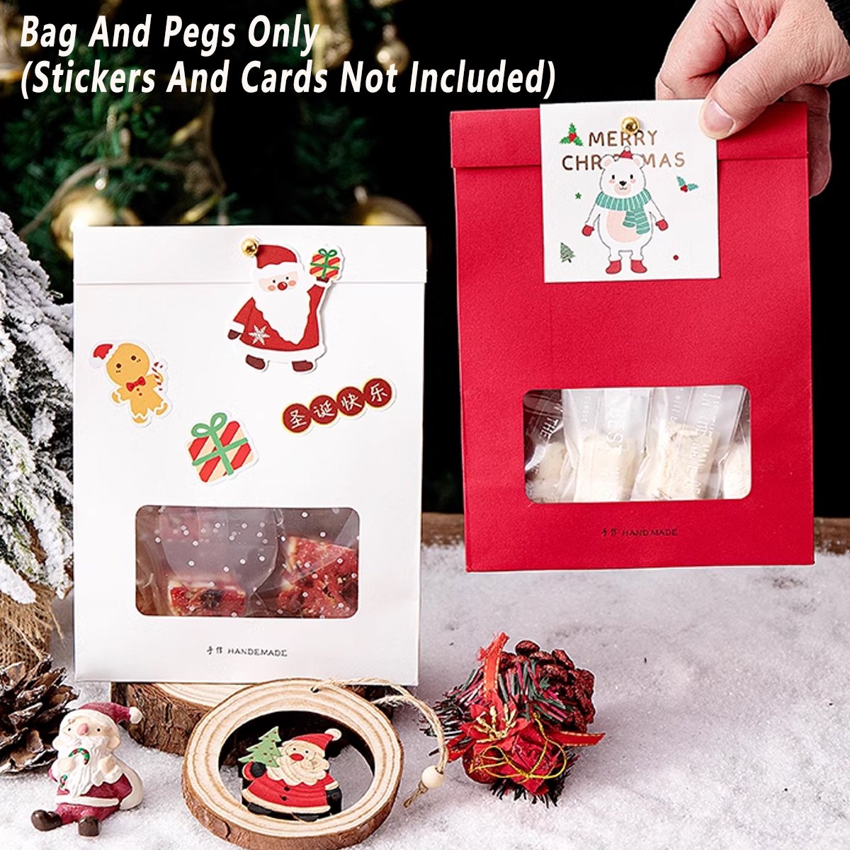 Snowflake Crisp Packaging Bag Candy Self-supporting Bag Kraft Paper Bag Window Nougat Candy Biscuit Bag