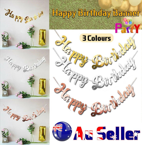 Happy Birthday Banner Party Decorations 3Colors 1PC