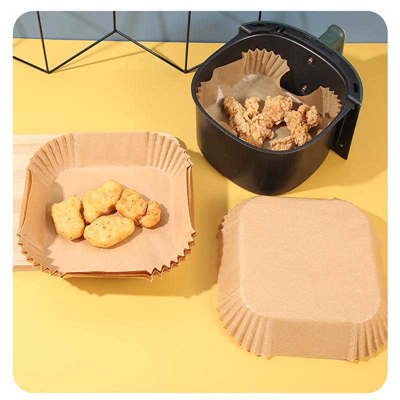 50-200PCS Disposable Square Air Fryer Paper Liner Non-Stick Baking Paper Liner