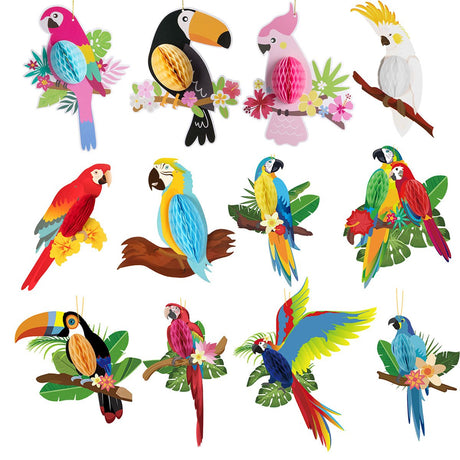 6/9/12pcs Parrot Charm Party Decoration