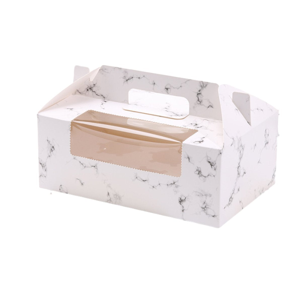 Food-Grade Cardboard Portable Cupcake Packaging Boxes with Window 25PCS