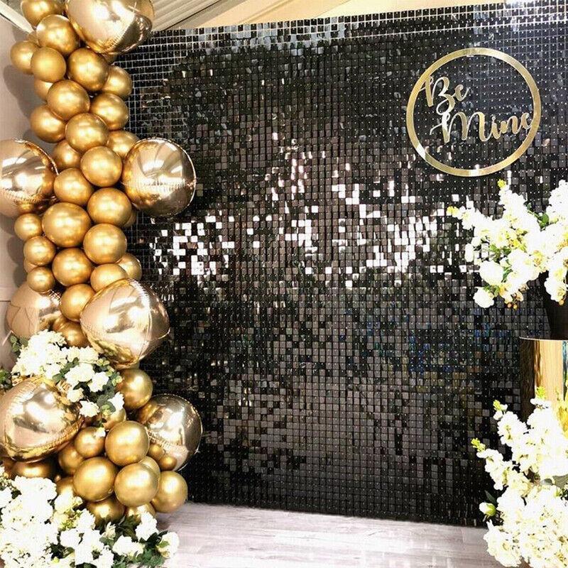 Rectangle Tinsel Curtain Shimmer Wall Backdrop 2M Length Party Decoration Sequin