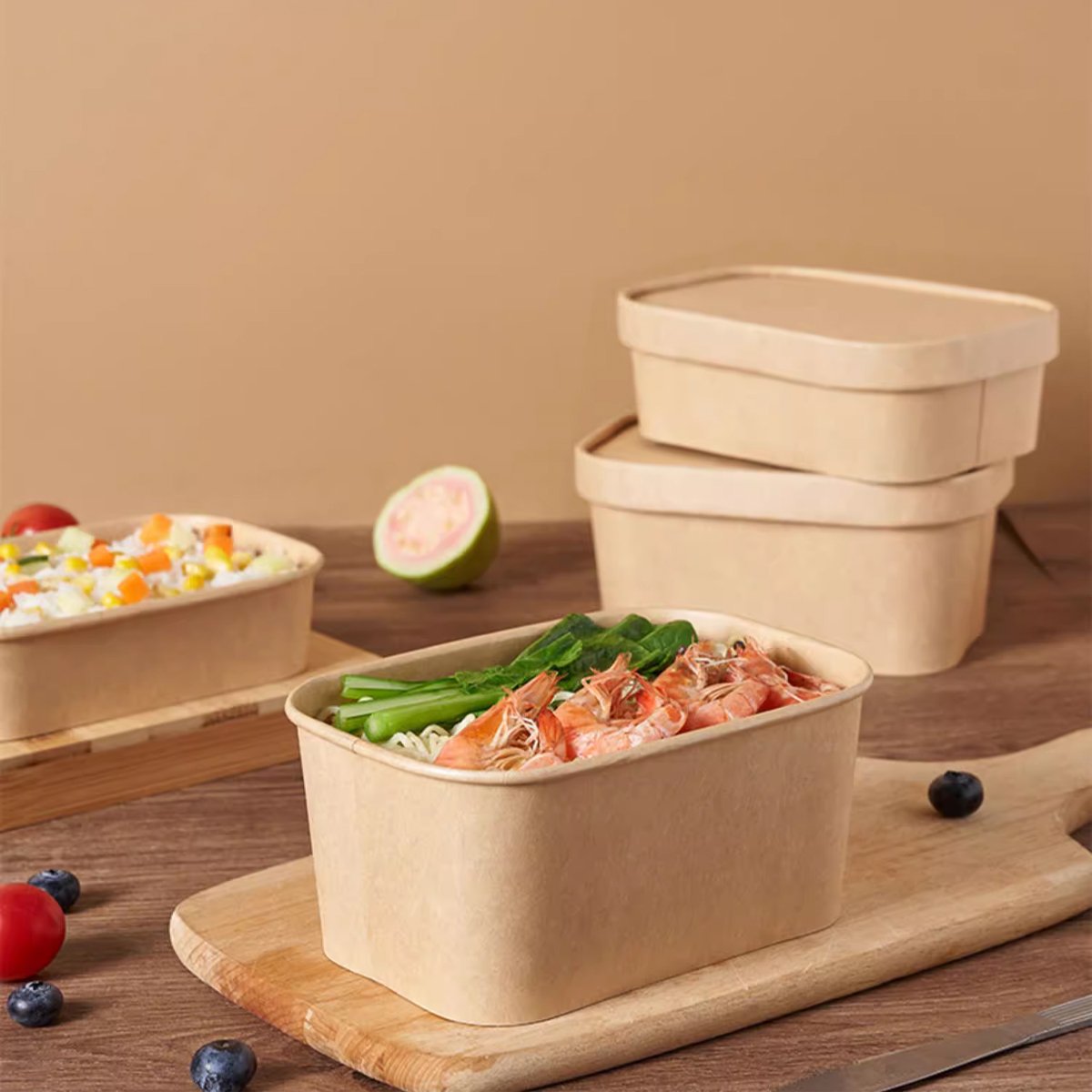 Kraft Paper Lunch Box 50PCS