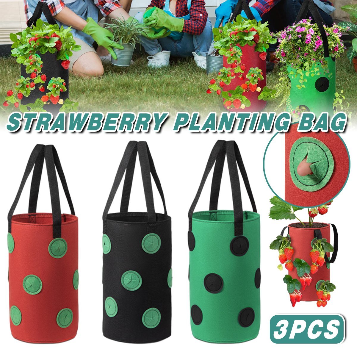 Hanging Planter Bags 3PCS