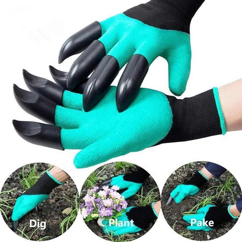 Outdoor Digging Planting Weeding Garden Gloves With Claws 1 Pair