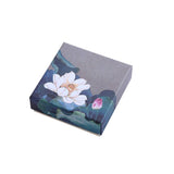 High-Quality Paper Vintage Lotus Jewelry Boxes with Velvet Lining 50pcs