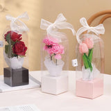 Clear PVC Flower Boxes Durable Portable Floral Gift Packaging 10PCS