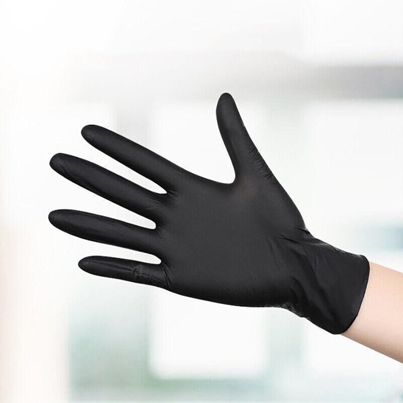 Thick Black Nitrile Gloves Industrial Mechanic Tattoo Tradie Rubber Protection 100PCS