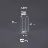 PET Clear Plastic Bottles with Aluminum Caps for Liquids 50 or 100 pcs