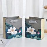 High-Quality Paper Vintage Lotus Jewelry Boxes with Velvet Lining 50pcs