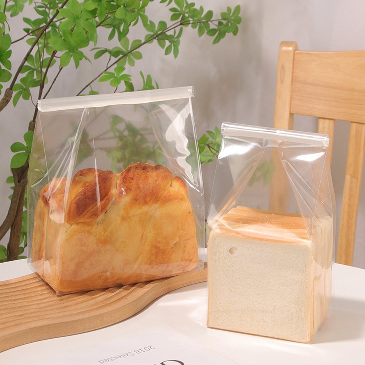 50pcs Resealable Clear Bread Toast Bags Food Storage Airtight Packaging Bags