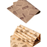 Grease-Proof Coated Paper for Sandwiches and Snacks Sandwich Wrapping Papers 100pcs