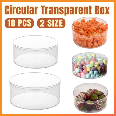 Transparent Plastic Box Round10PCS