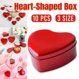 Love Square Tinplate Box Red 10PCS