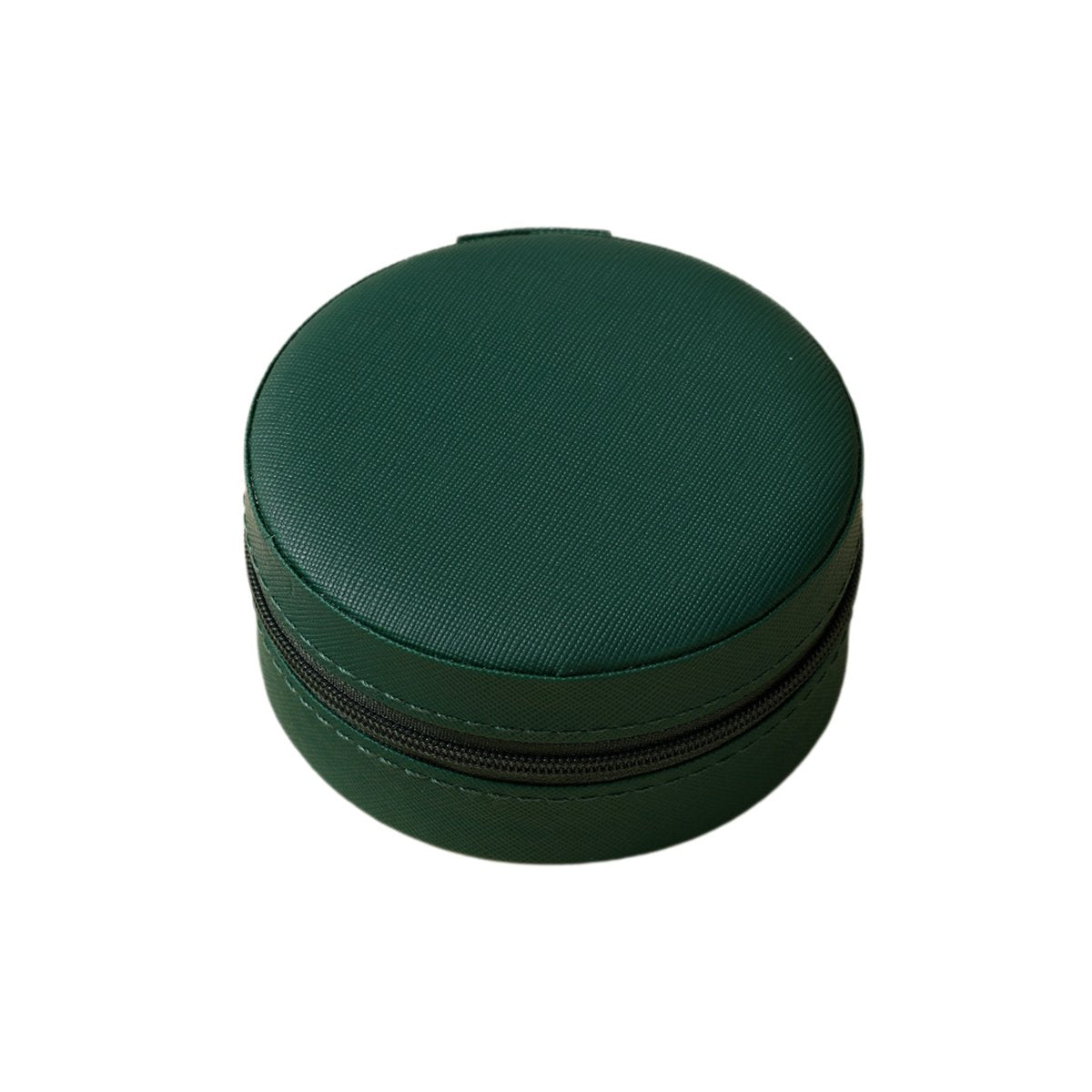 PU Leather Round Jewelry Boxes with Soft Flocking Interior for Travel Jewelry Boxes 1pc