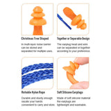 12PCS Silicone Soft Corded Ear Plugs Reusable Hearing Protect Safety Earplugs