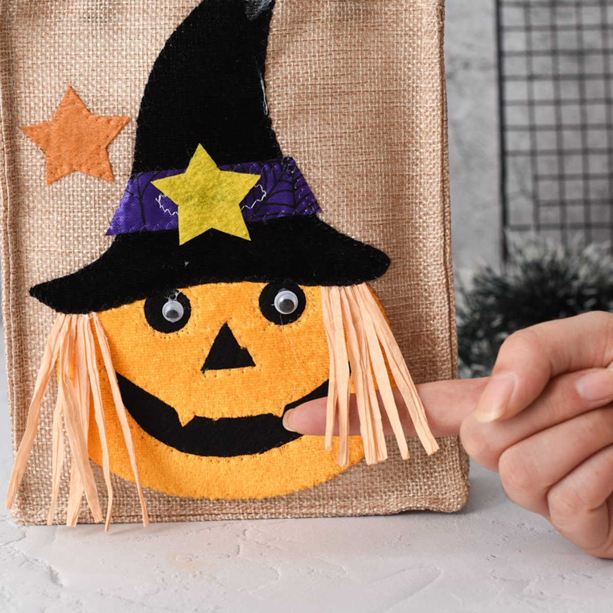 4pcs Halloween Gift Tote Bags Reusable Decorative Trick or Treat Candy Bags