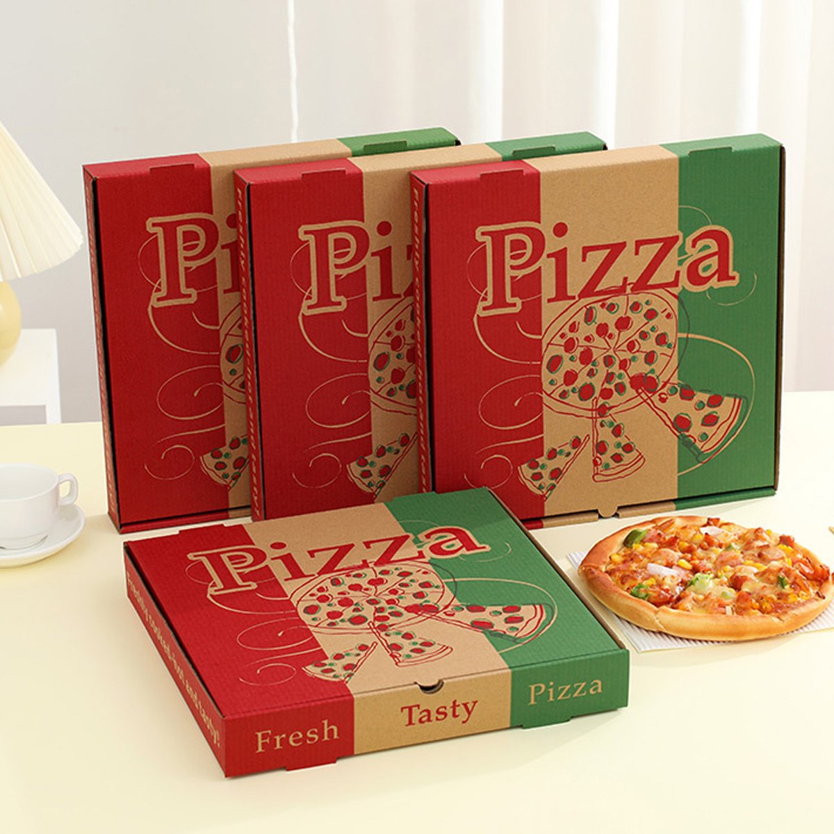 Pizza Boxes Durable Cardboard Food Storage Containers 50PCS