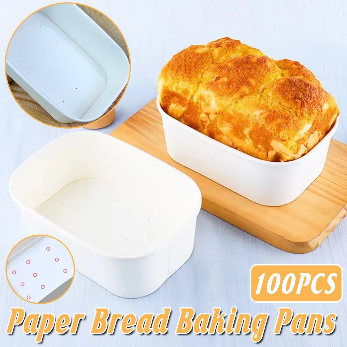 Disposable High Temperature Resistant Paper Bread Mold Box 100PCS