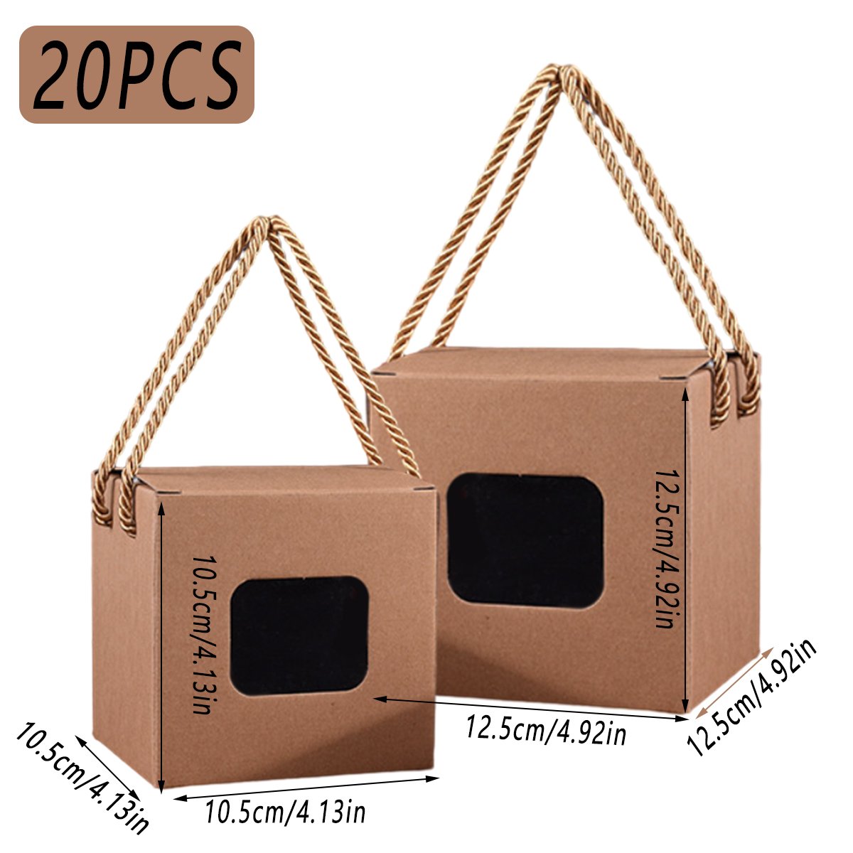 20PCS Kraft Paper Gift Boxes Party Packaging