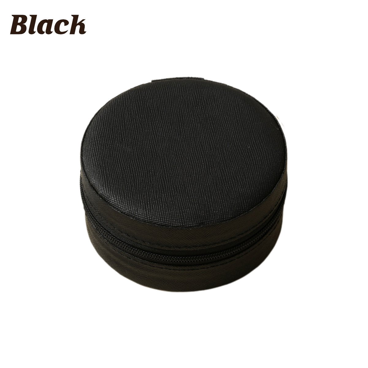 PU Leather Round Jewelry Boxes with Soft Flocking Interior for Travel Jewelry Boxes 1pc