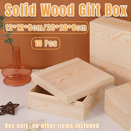 Solid Wood Gift Box 10PCS Small Size