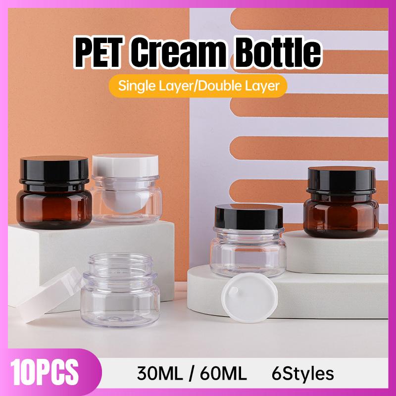 Durable PET Plastic PET Cream Bottles for Skincare Storage 10pcs