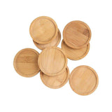 4x Round Bamboo Wooden Coaster Tea Coffee Drink Holders Pallet Beverage Mat Pad