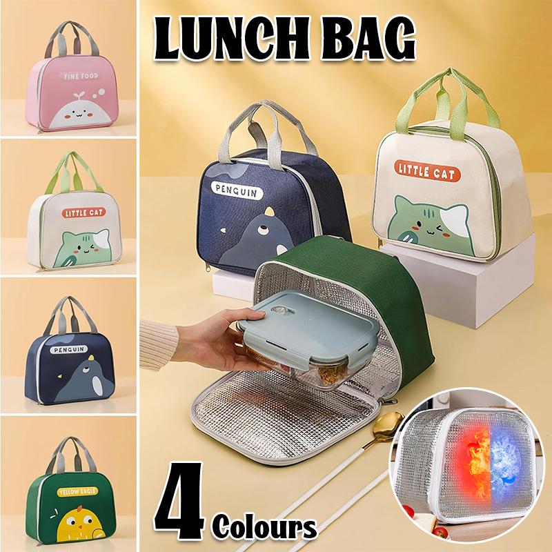 Cute Cartoon Lunch Bag Reusable Insulated School Lunch Box Cooler Tote Boy Girl