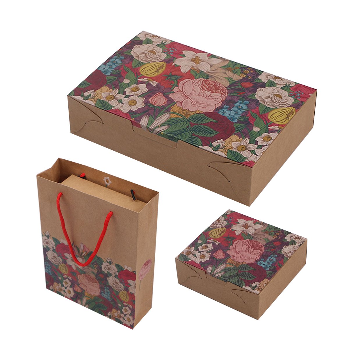 25PCS Kraft Paper Moon Cake Cookie Hand  Packaging Box