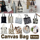 High-Quality Durable Canvas Shoulder Bags for Students and Shoppers 1pc