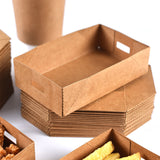 Kraft Paper 50PCS Trays Food Packing  Boxes