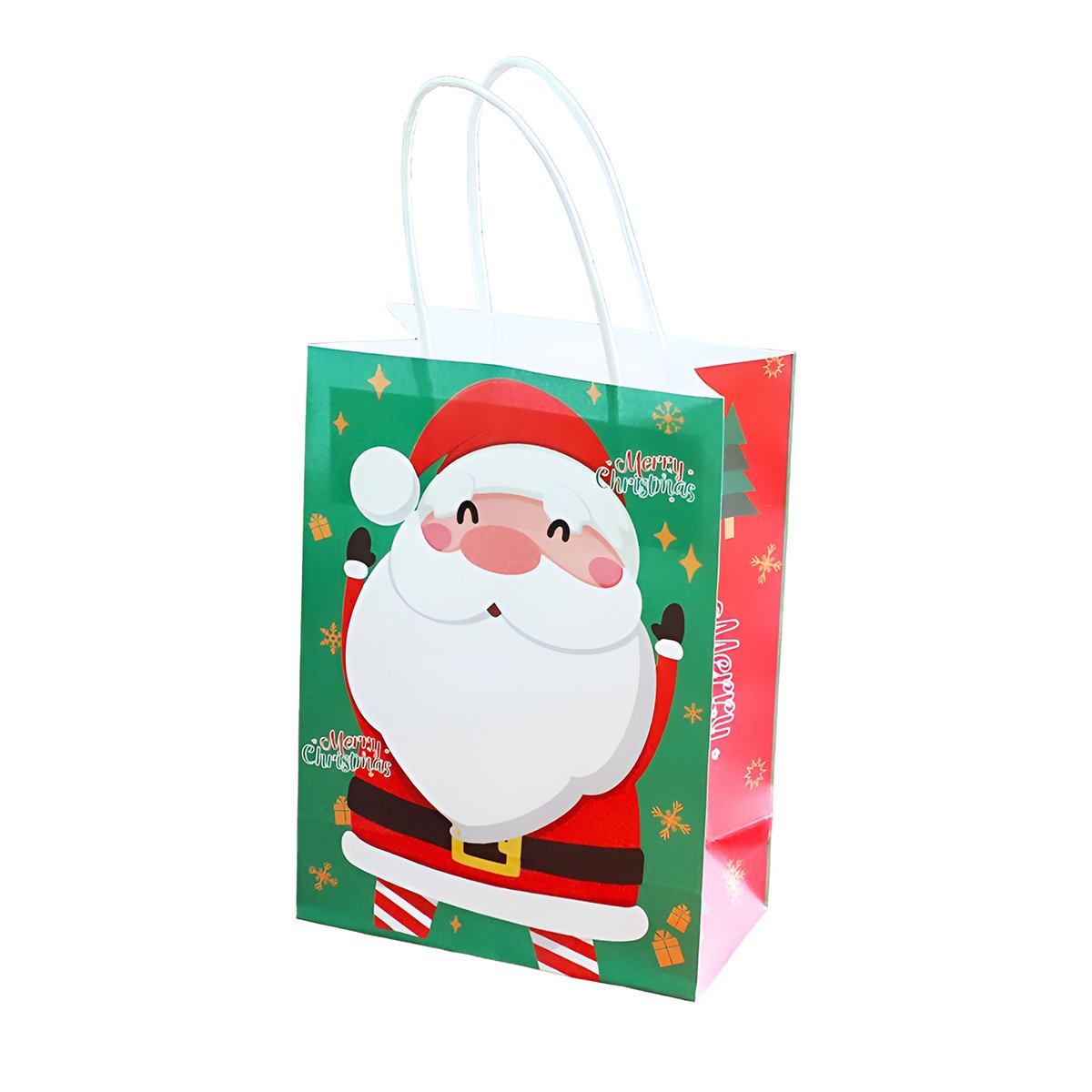 25PCS Christmas Tote Bags Kraft Paper Gift Bags Party Favor Holiday Shopping Bag