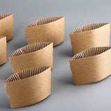 Disposable Kraft Paper Coffee Cup Sleeves 200PCS