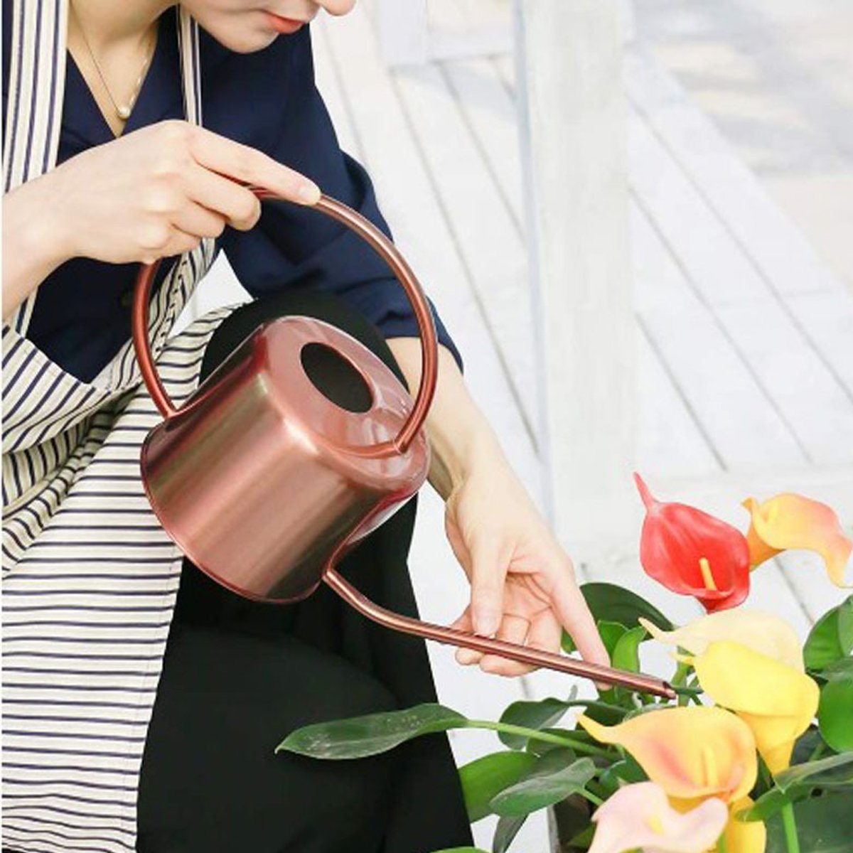 High-Quality Metal Retro Watering Can for Indoor and Garden Plants 1.3L