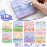 800 Sheets Colorful Oil Painting Sticky Notes